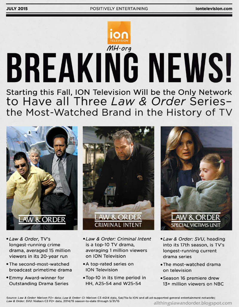 2015 Breaking News About L&O Series